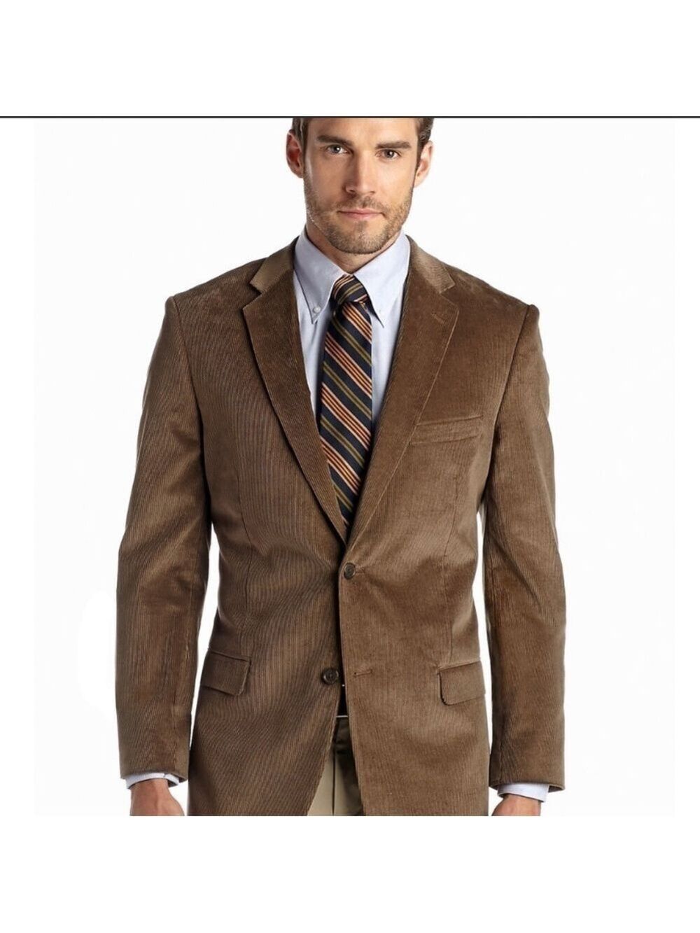 BROWN Blazer Corduroy Sport Coat Dark Brown 2 Button 42R